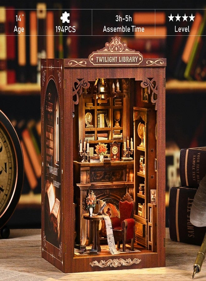 مجموعة AEVORA Book Nook Kits، ألغاز خشبية ثلاثية الأبعاد للكبار، مجموعة بيت الدمى المصغر، مجموعة بناء منزل مصغر، ديكور رف الكتب - هدية مثالية للعائلة والأصدقاء - Image 2